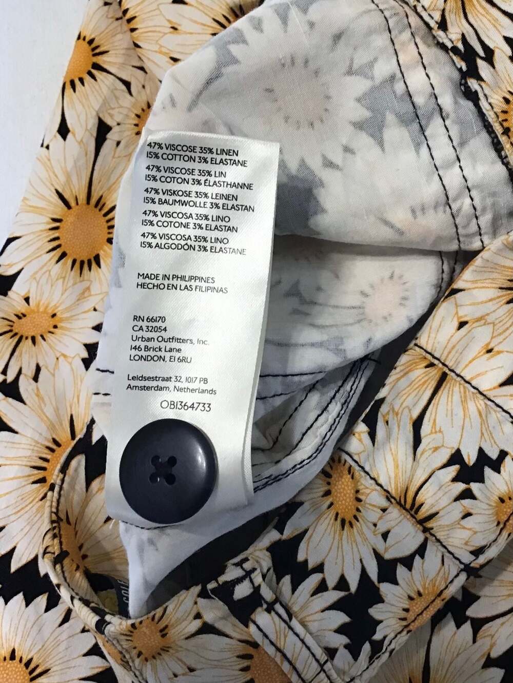 Anthropologie Maeve Colette Daisy Print Linen Blend Pants Size 25 - Picture 10 of 12